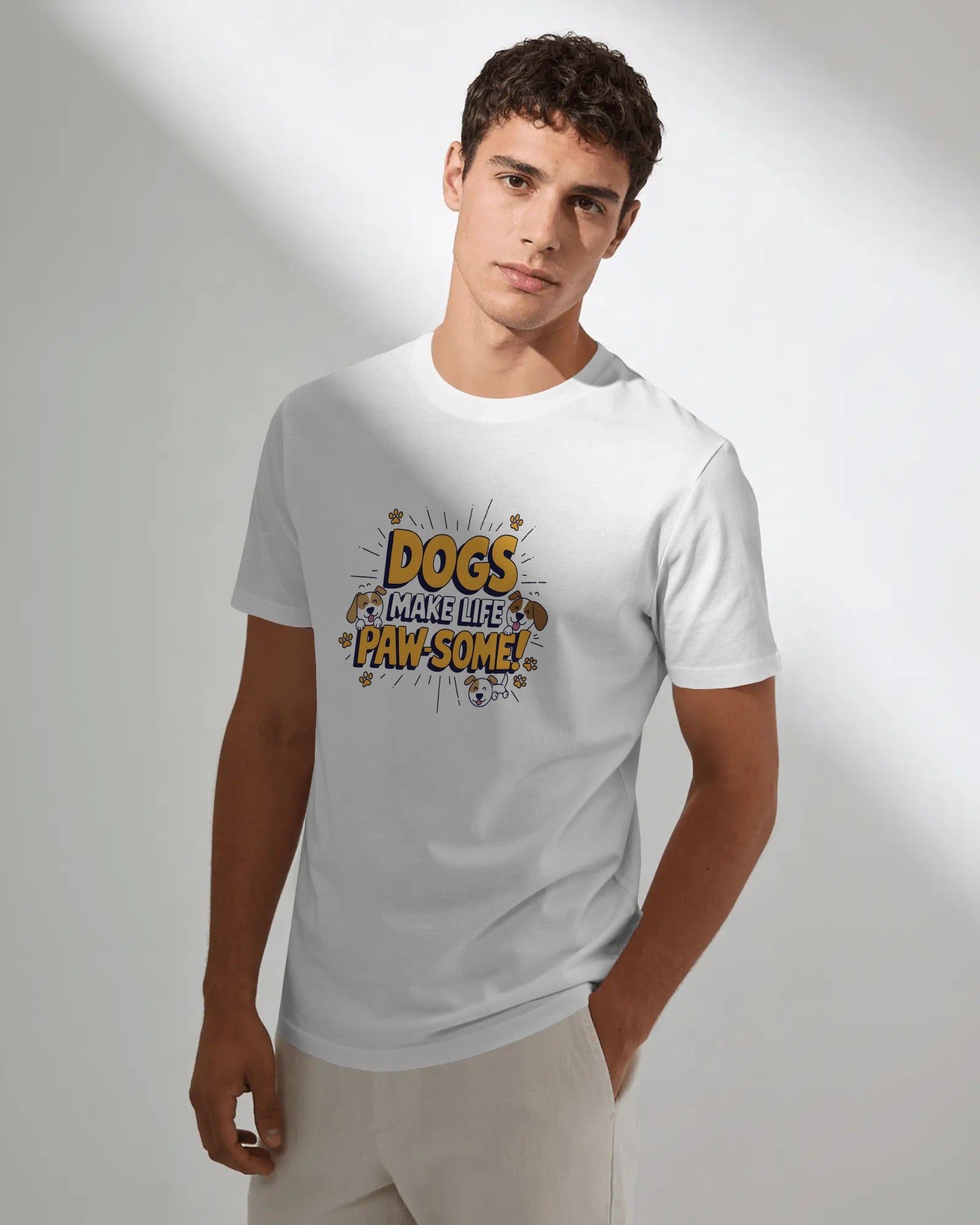 Dogs Make Life Pawsome Men's T-Shirt – Dog Lover Tee